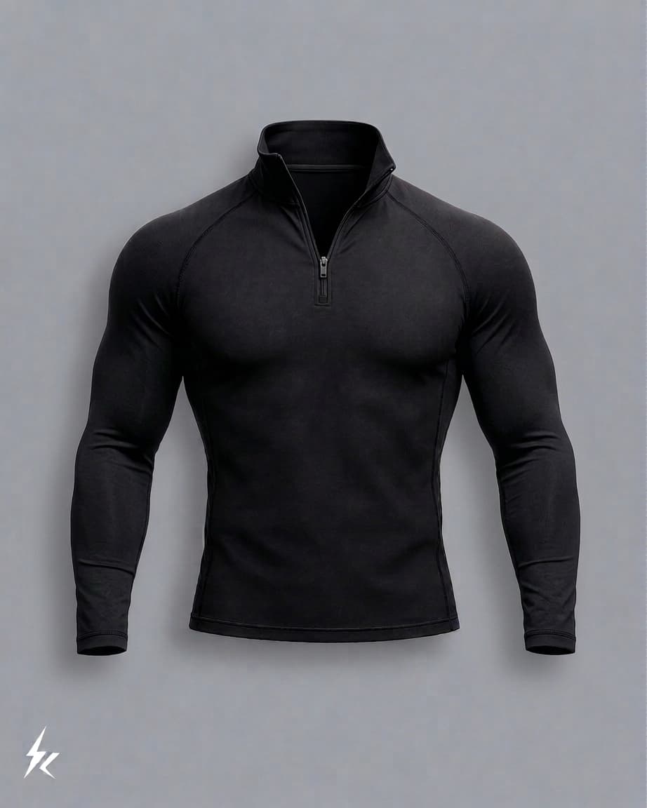 STEALTH QUARTER-ZIP POLO COMPRESSION LONG SLEEVES